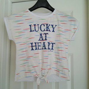 Lucky Brand Lucky at Heart Graphic Crop Tee